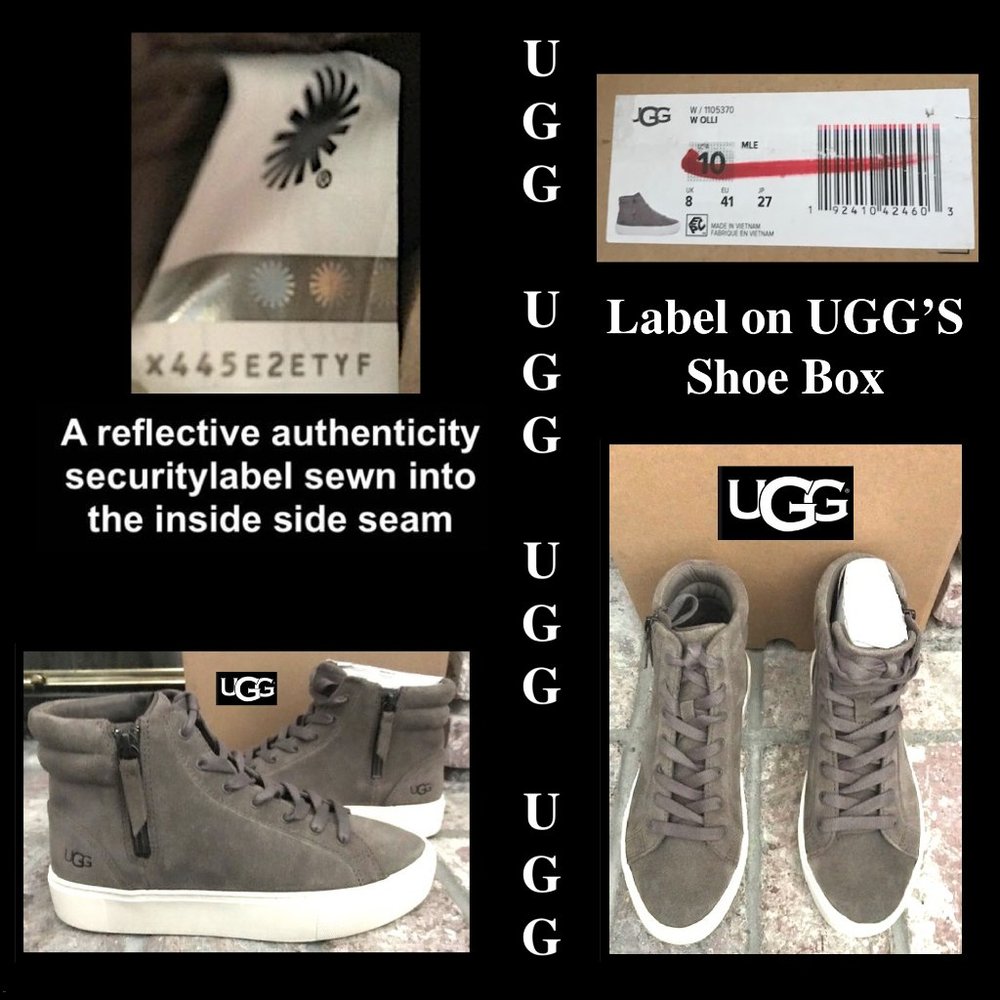 UGG Women's Olli High Top Grey Suede Upper Sneaker - Picture 10 of 11